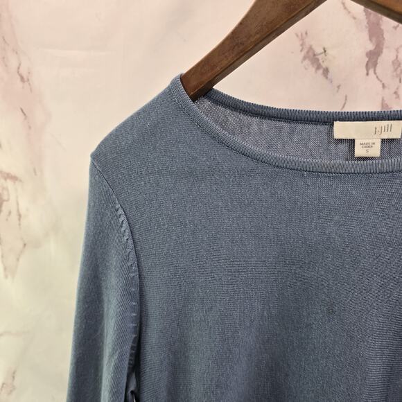 J Jill Dress Womens Small Blue Sweater Wool Long Sleeve Tunic Mini Lightweight - Picture 2 of 14